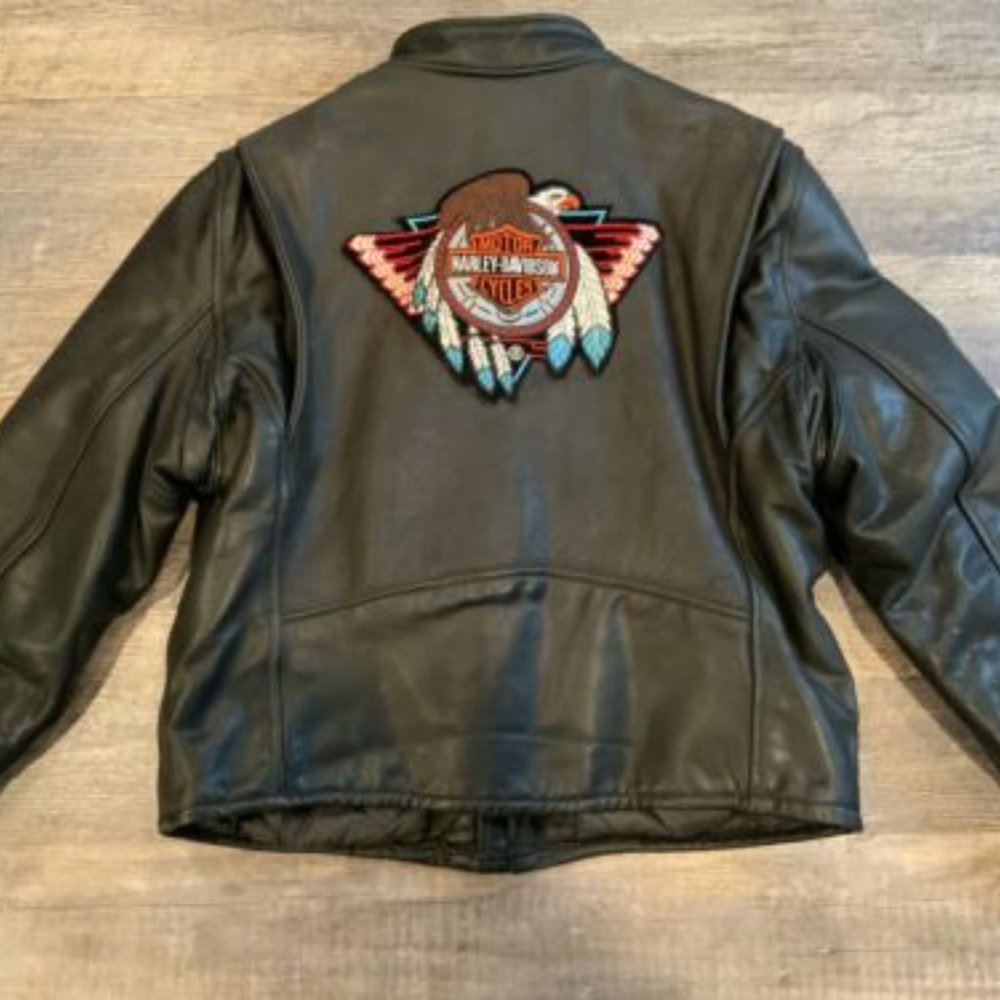 Harley-Davidson Made By Rome Leather Motorcycle Jacket Women's Sz 16 Made In USA